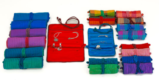 Silk Jewellery Rolls Large Pouch