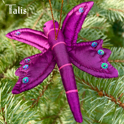 Silk Dragonfly Ornaments