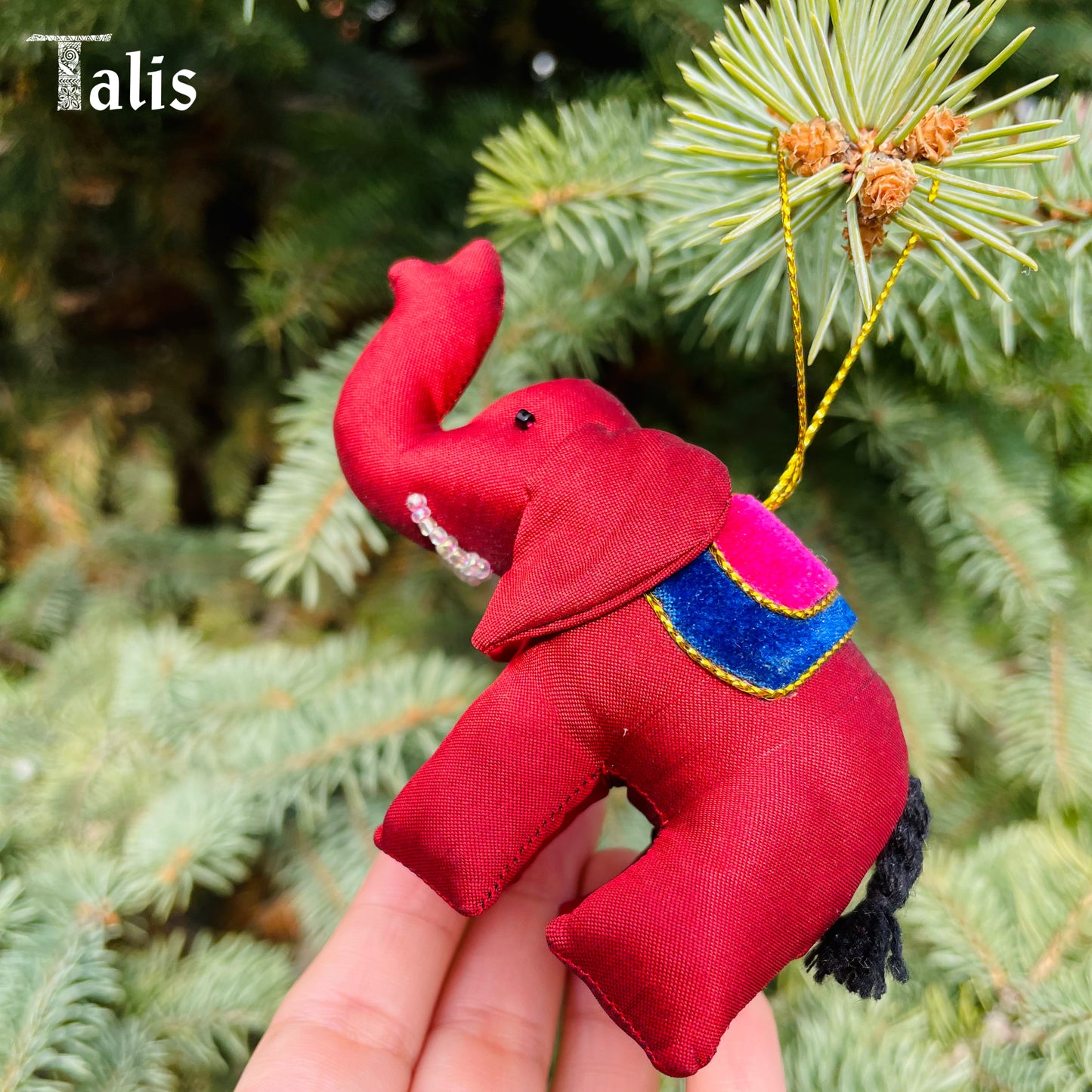 Silk Elephant Ornaments