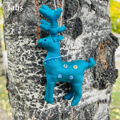 Silk Reindeer Ornaments