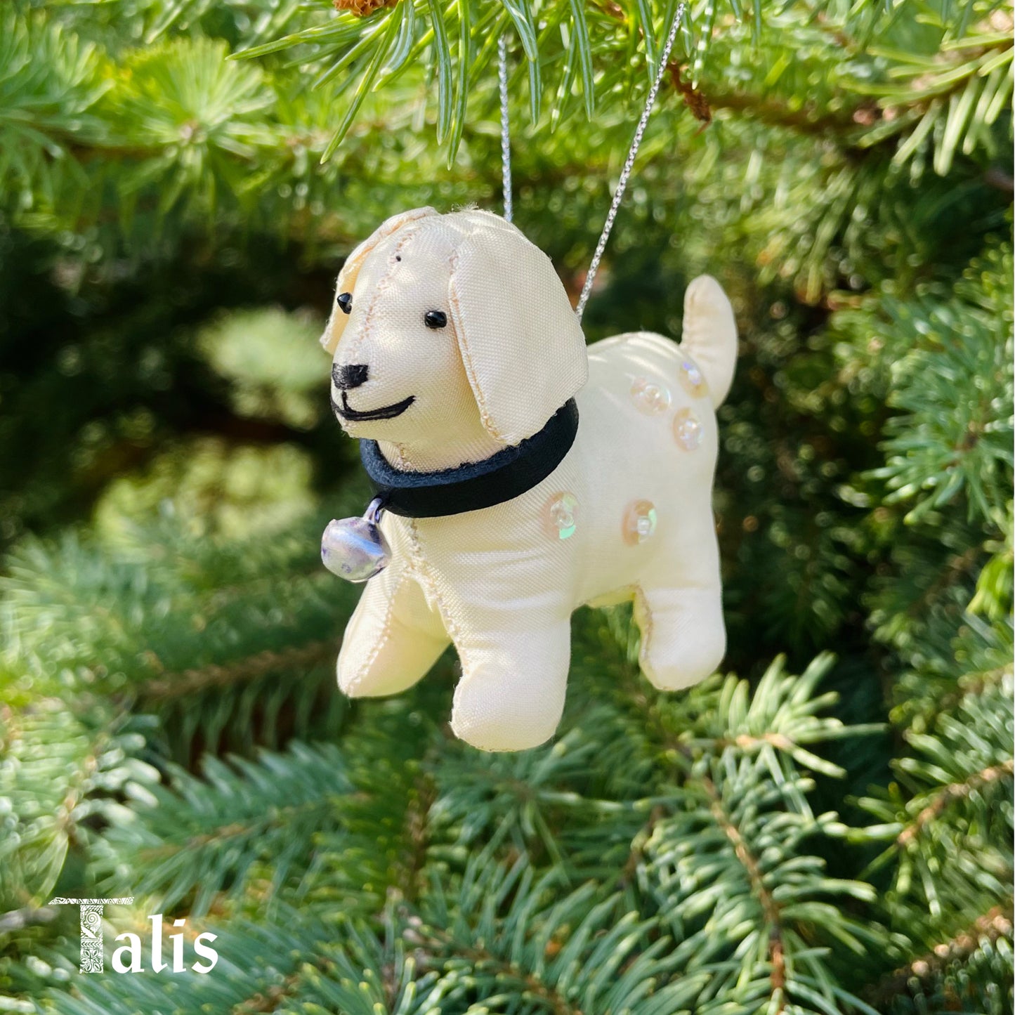 Silk Puppy Ornaments