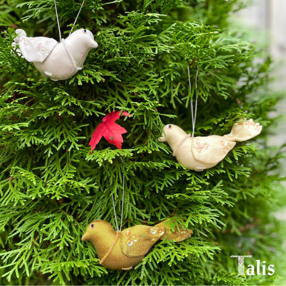 Silk Bird Ornaments