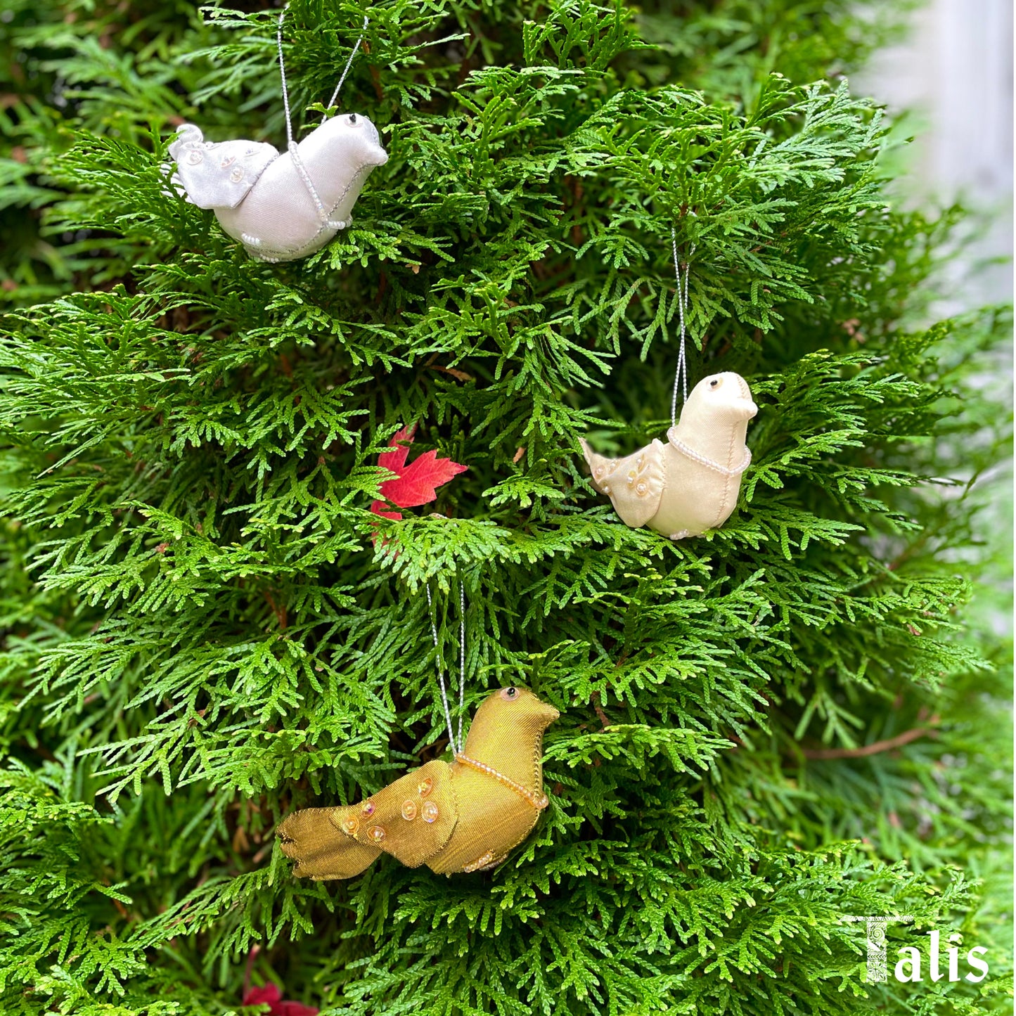 Silk Bird Ornaments