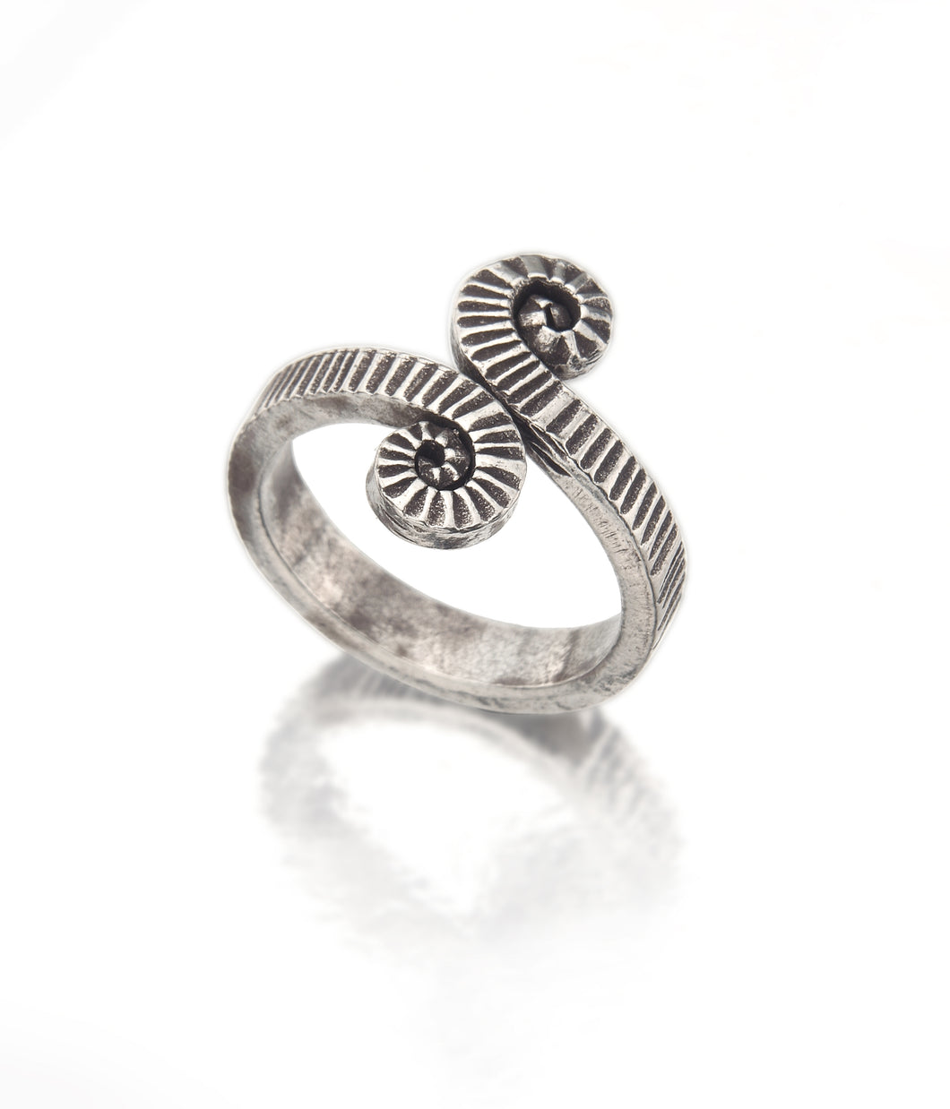 Twin Coiled Fern Ring TR231